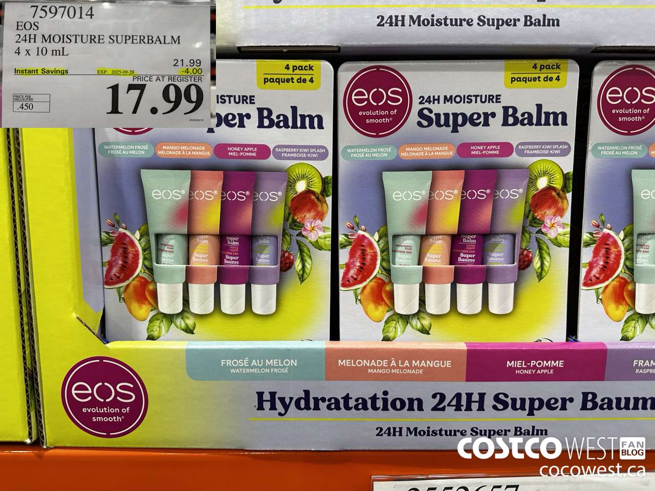 7597014 EOS 24H MOISTURE SUPERBALM 4 X 10ML ($4.00 INSTANT SAVINGS EXPIRES ON 2025-09-28) $17.99