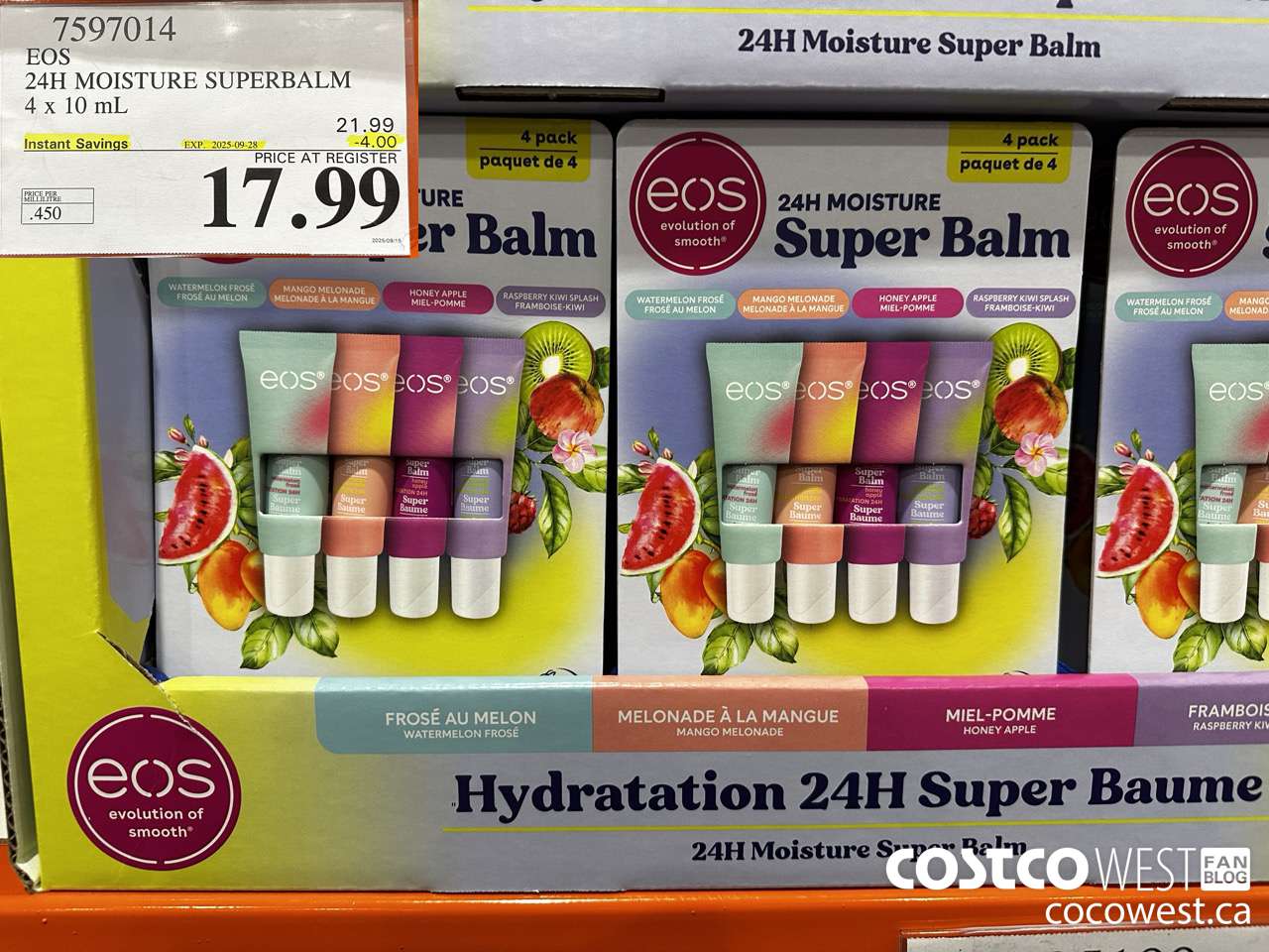7597014 EOS 24H MOISTURE SUPERBALM 4 X 10ML ($4.00 INSTANT SAVINGS EXPIRES ON 2025-09-28) $17.99