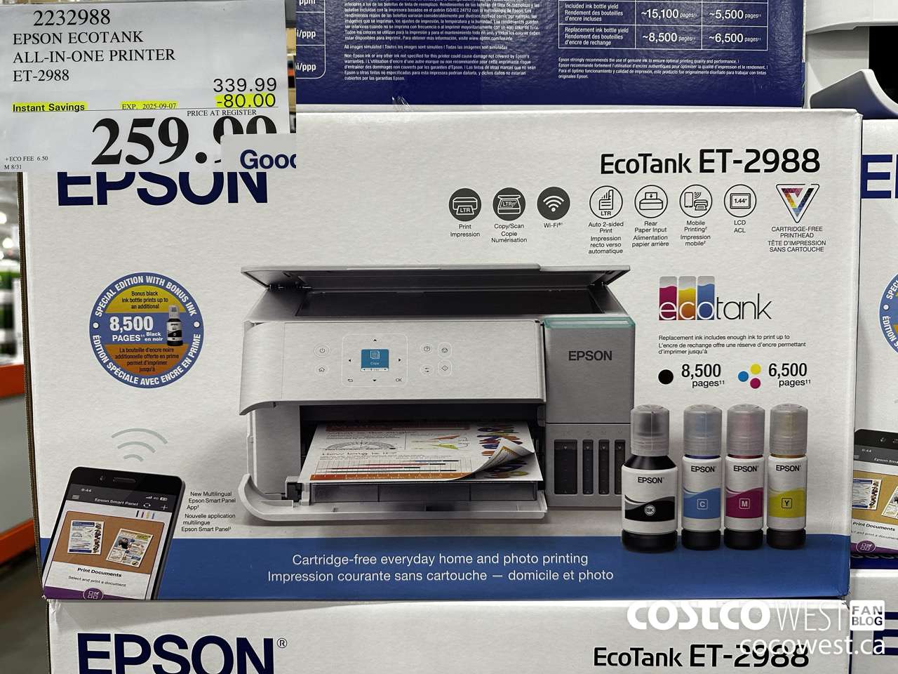 2232988 EPSON ET-2988 ALL IN ONE PRINTER EXTRA BLACK INK BOTTLE ($80.00 INSTANT SAVINGS EXPIRES ON 2025-09-07) $259.99