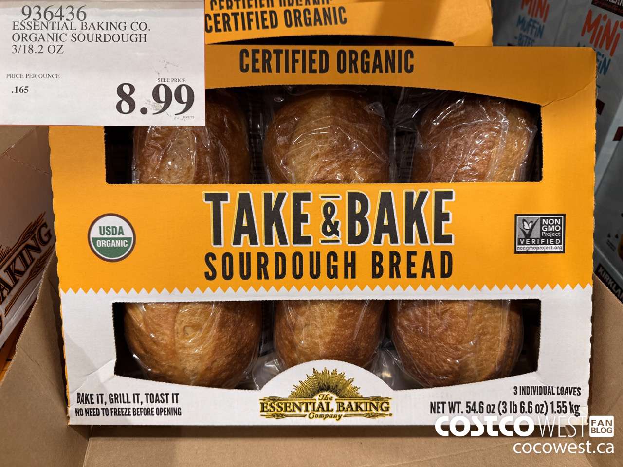 936436 ESSENTIAL BAKING CO. ORGANIC SOURDOUGH 3/18.2 OZ  $8.99