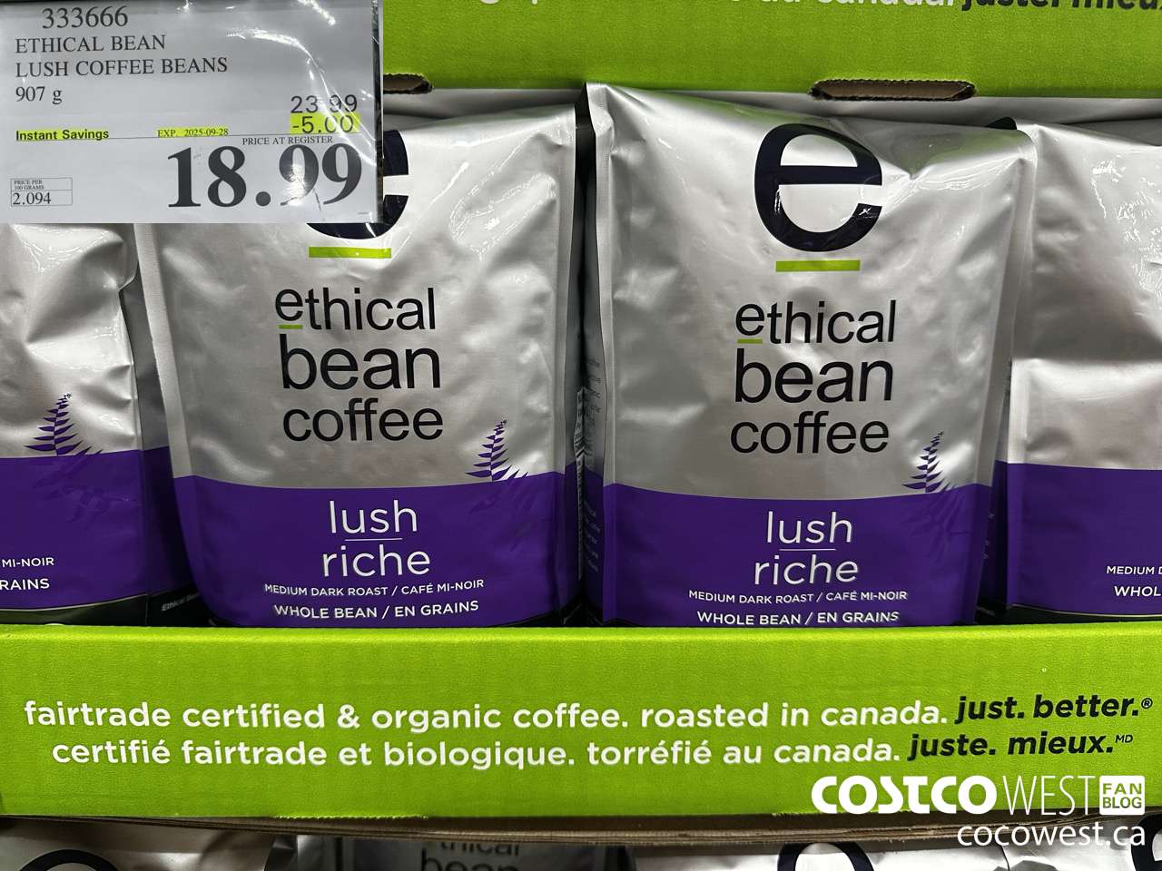 333666 ETHICAL BEAN ORGANIC LUSH COFFEE BEANS 908 g ($5.00 INSTANT SAVINGS EXPIRES ON 2025-09-28) $18.99