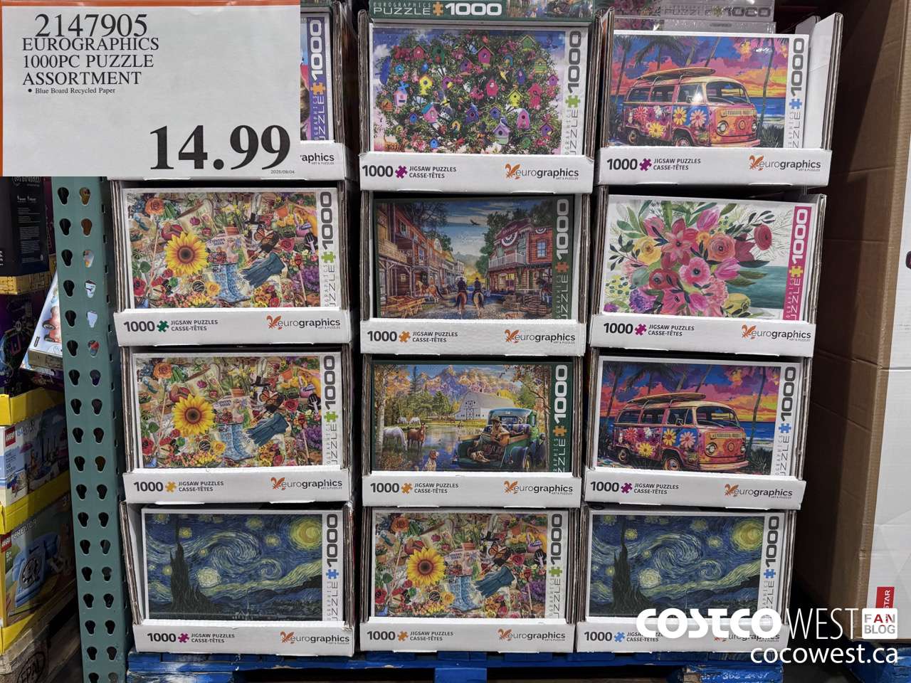 2147905 EUROGRAPHICS 1000PC PUZZLE ASSORTMENT $14.99