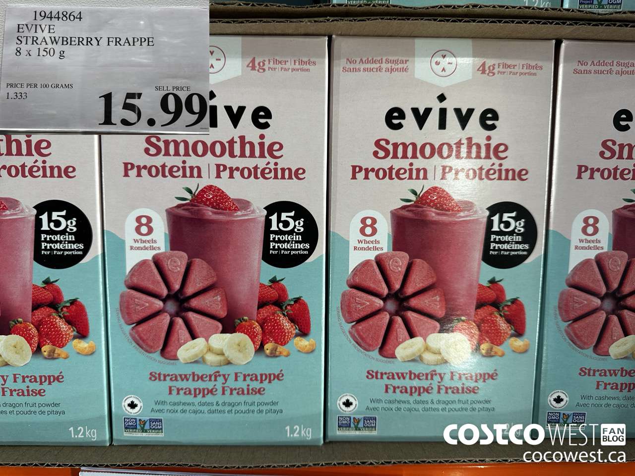 1944864 EVIVE STRAWBERRY FRAPPE 8 X 150G $15.99