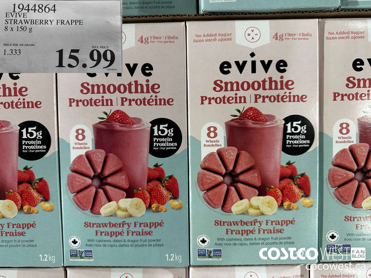 1944864 EVIVE STRAWBERRY FRAPPE 8 X 150G $15.99