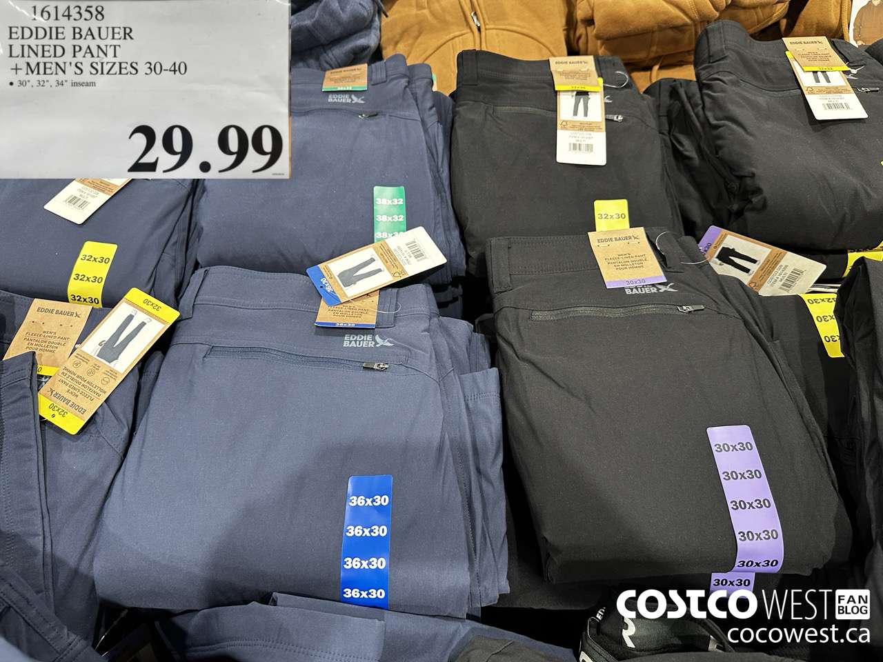 1614358 E BAUER LINED PANT MENS SIZES 30-40 $29.99