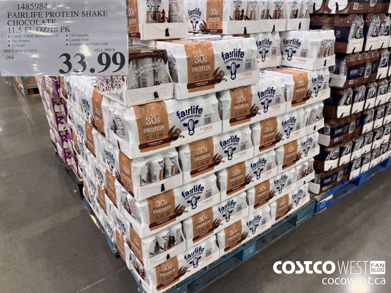 1485984 FAIRLIFE PROTEIN SHAKE CHOCOLATE 11.5 FL OZ/18 PK $33.99