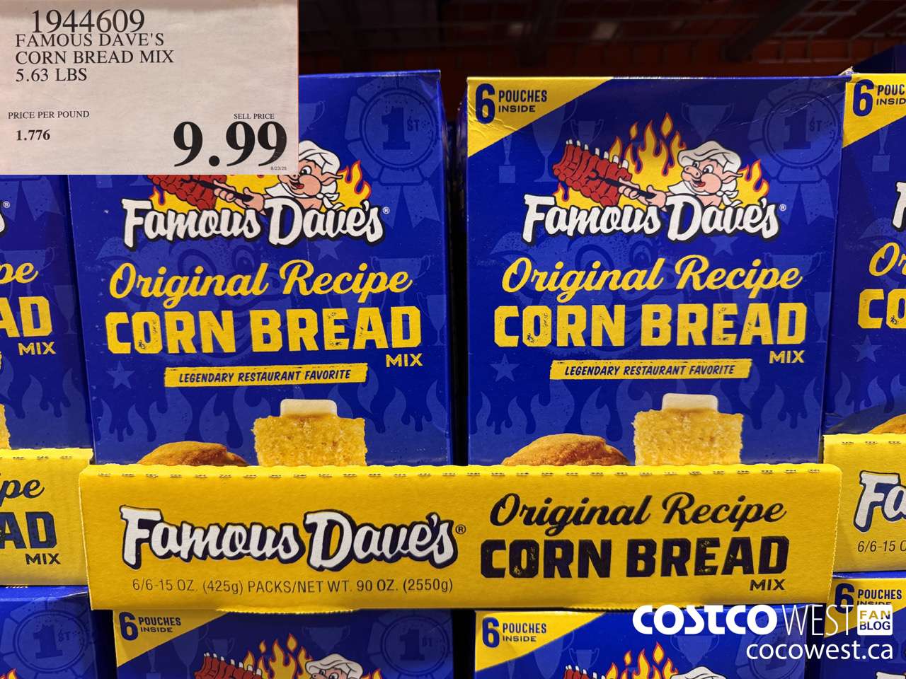 1944609 FAMOUS DAVE'S CORN BREAD MIX 5.63 LBS $9.99