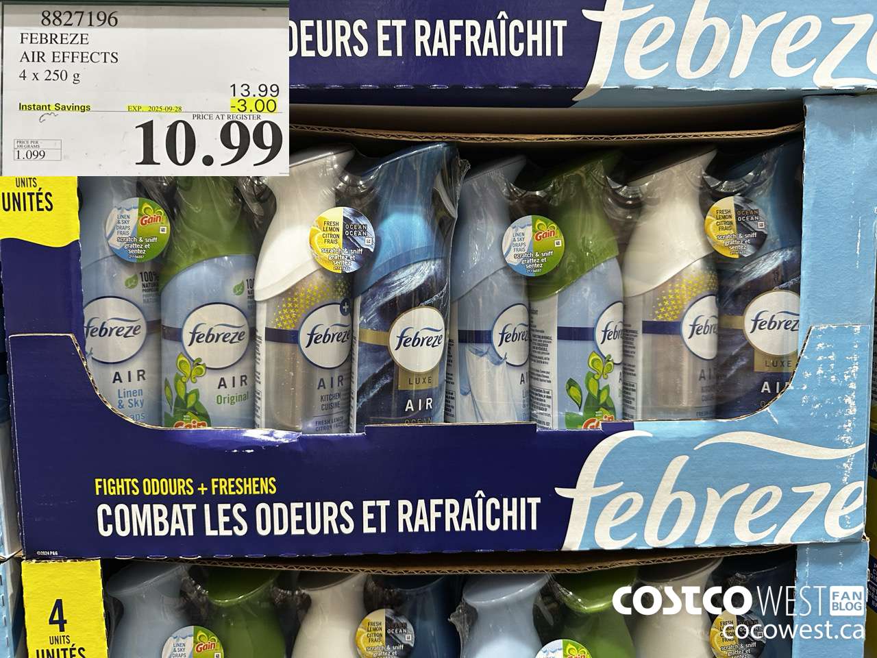 8827196 FEBREZE AIR EFFECTS VARIETY PACK 4 X 250 G ($3.00 INSTANT SAVINGS EXPIRES ON 2025-09-28) $10.99