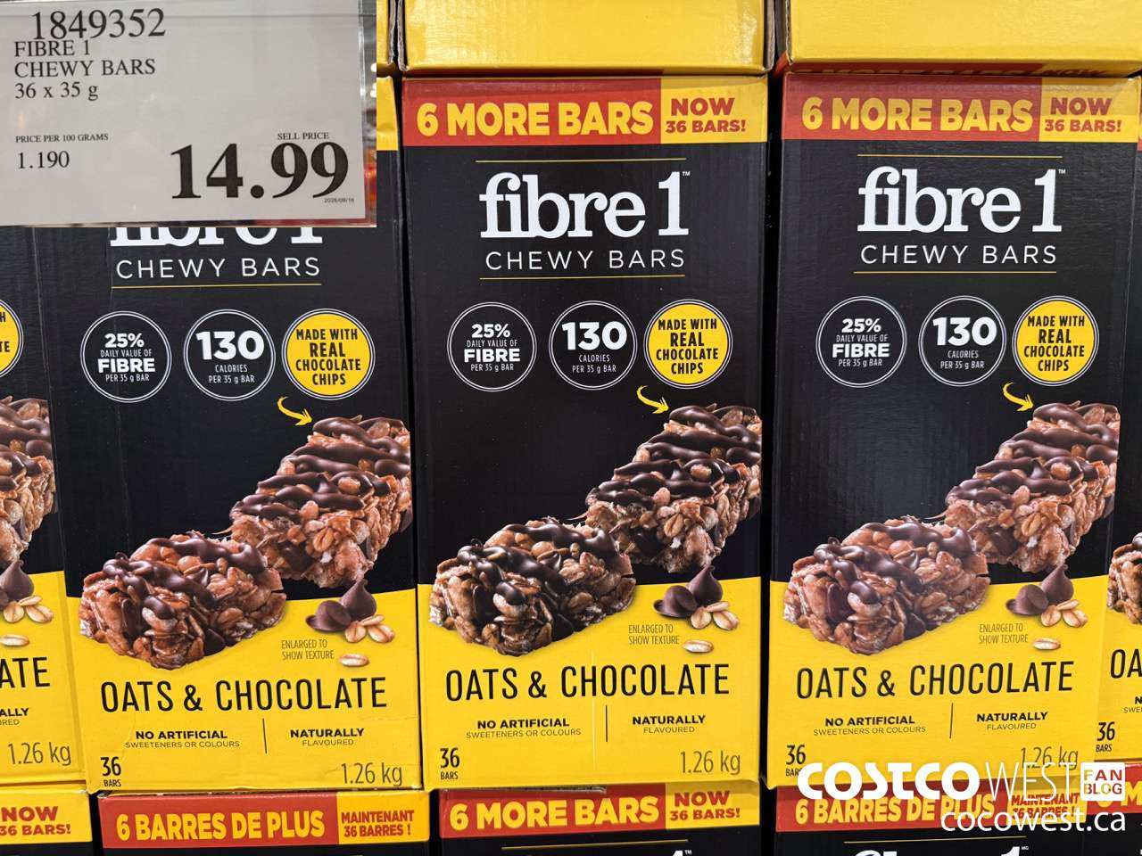 1849352 FIBRE 1 OATS & CHOCOLATE 36 X 35G $14.99