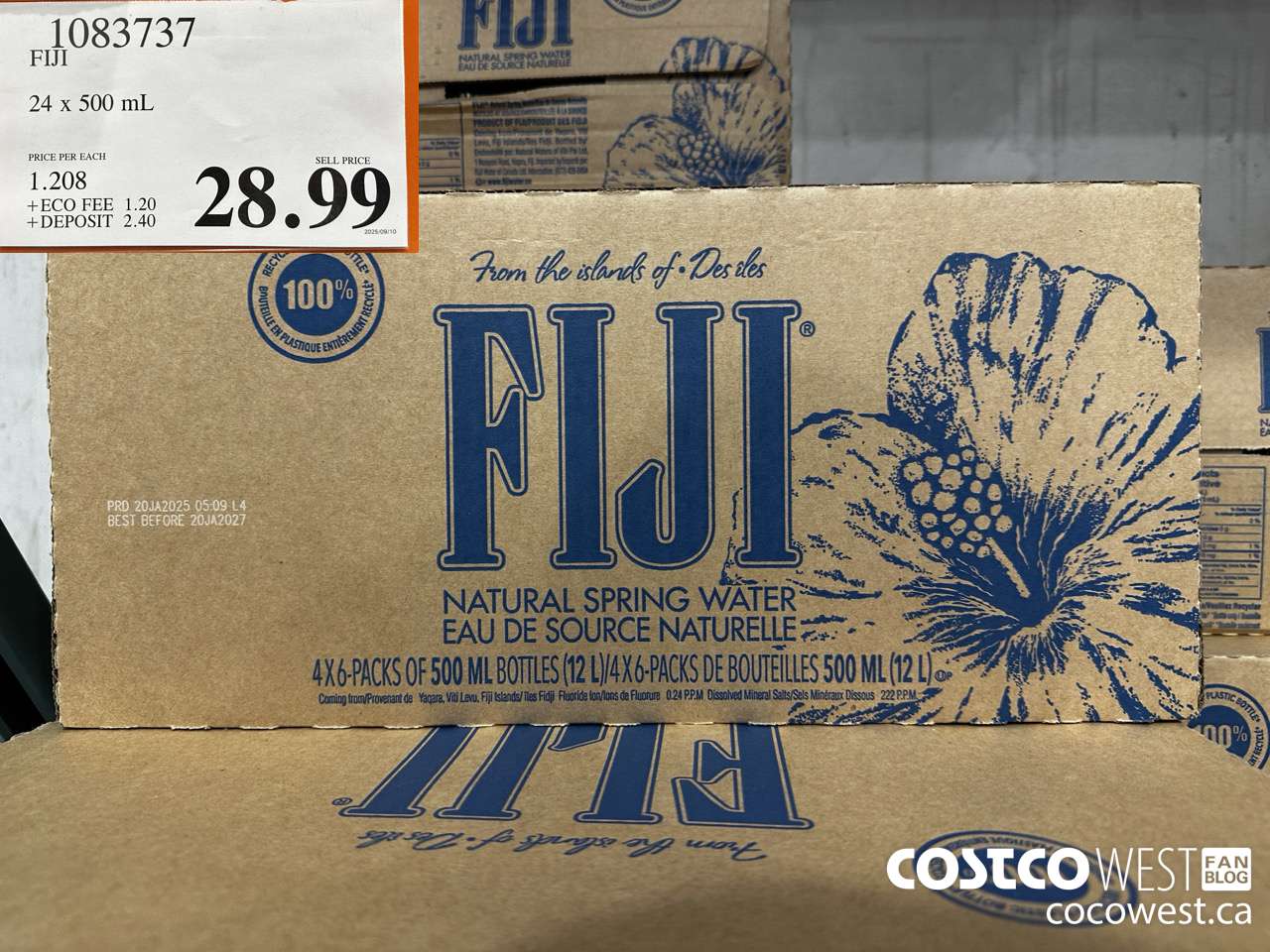 1083737 FIJI 24 X 500ML $28.99