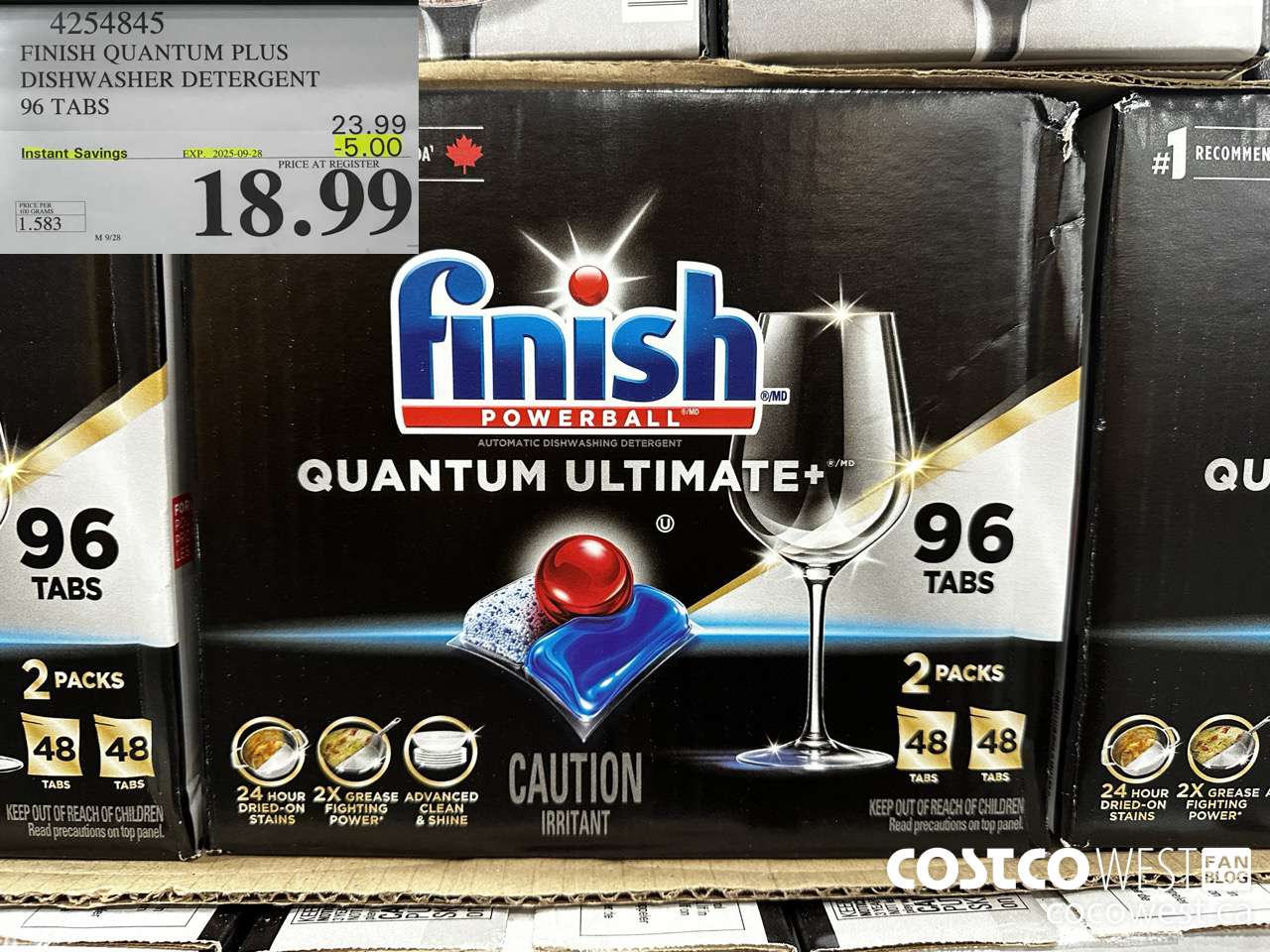 4254845 FINISH QUANTUM PLUS DISHWASHER DETERGENT 96 TABS ($5.00 INSTANT SAVINGS EXPIRES ON 2025-09-28) $18.99