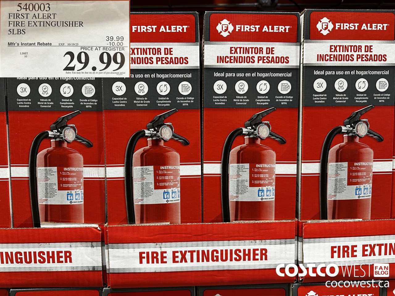 540003 FIRST ALERT FIRE EXTINGUISHER 5 LBS ($10.00 INSTANT SAVINGS EXPIRES ON 2025-10-19) $29.99