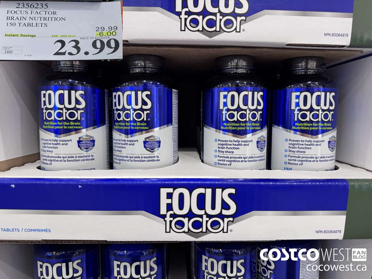 2356235 FOCUS FACTOR ADULT 150 TABLETS ($6.00 INSTANT SAVINGS EXPIRES ON 2025-10-12) $23.99