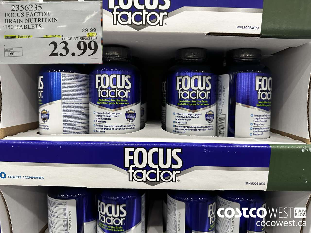 2356235 FOCUS FACTOR ADULT 150 TABLETS ($6.00 INSTANT SAVINGS EXPIRES ON 2025-10-12) $23.99