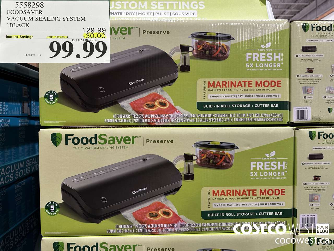 5558298 FOODSAVER VACUUM SEALING SYSTEM BLACK ($30.00 INSTANT SAVINGS EXPIRES ON 2025-09-14) $99.99