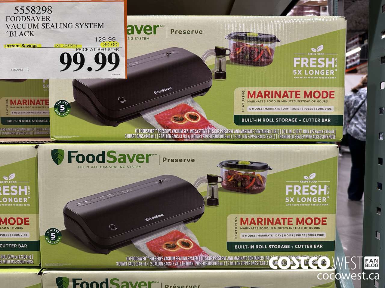 5558298 FOODSAVER VACUUM SEALING SYSTEM BLACK ($30.00 INSTANT SAVINGS EXPIRES ON 2025-09-14) $99.99