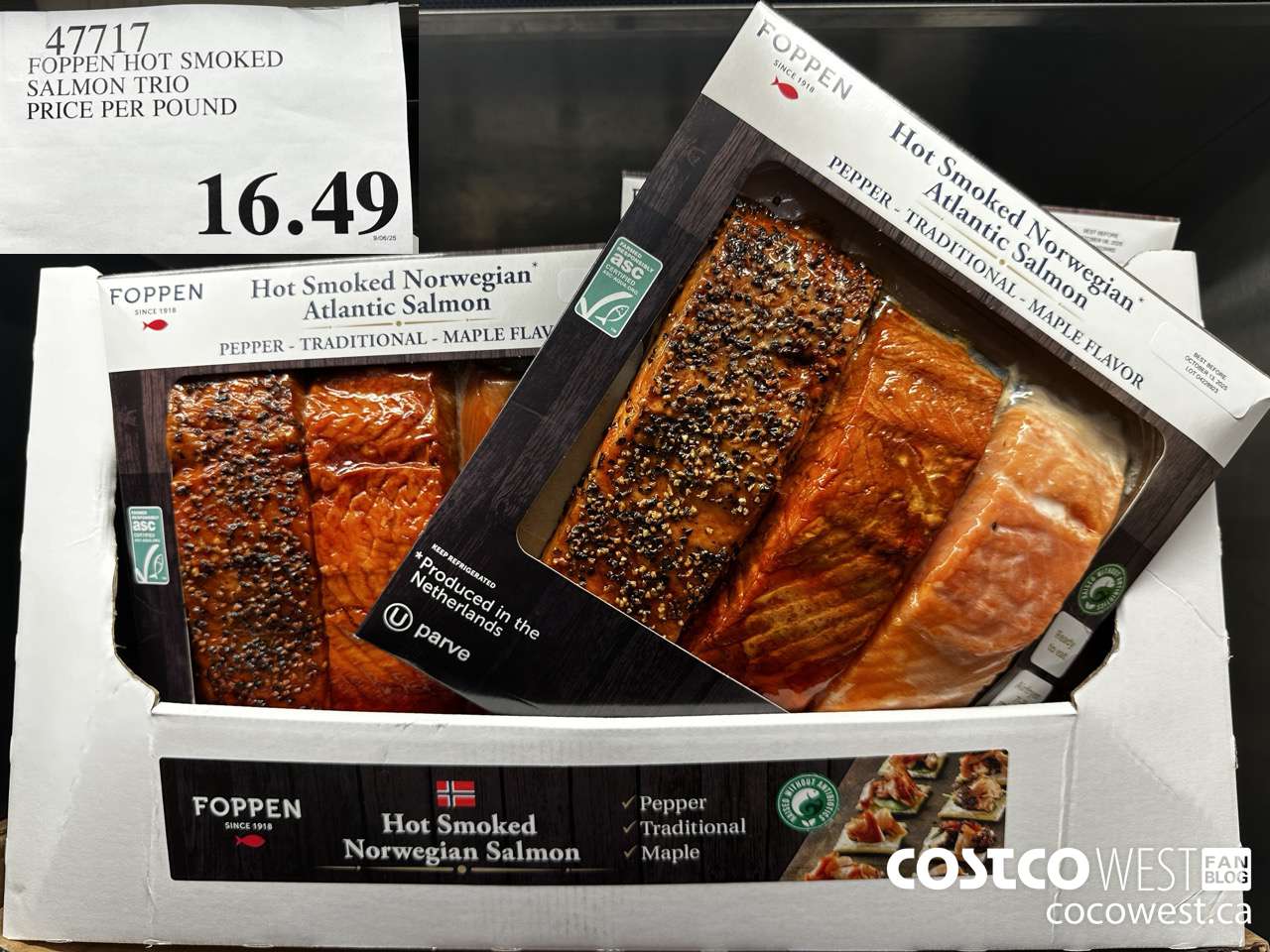 47717 FOPPEN HOT SMOKED SALMON TRIO PRICE PER POUND $16.49