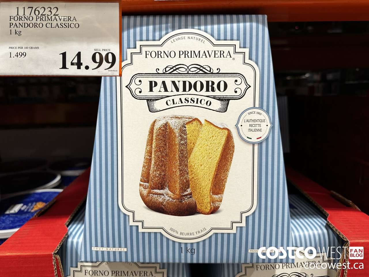 1176232 FORNO PRIMAVERA PANDORO CLASSICO 1KG $14.99
