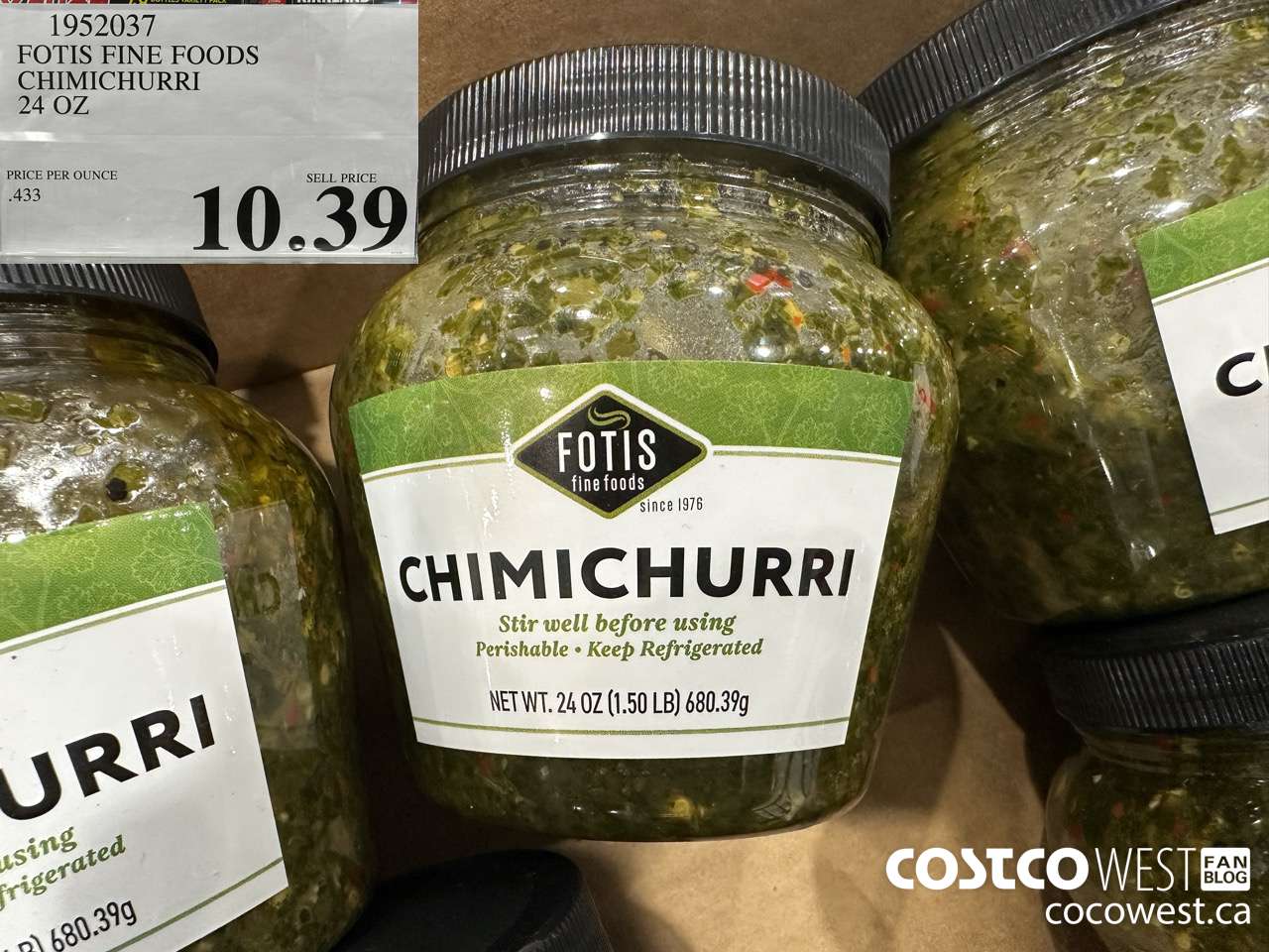 1952037 FOTIS FINE FOODS CHIMICHURRI 24 OZ $10.39