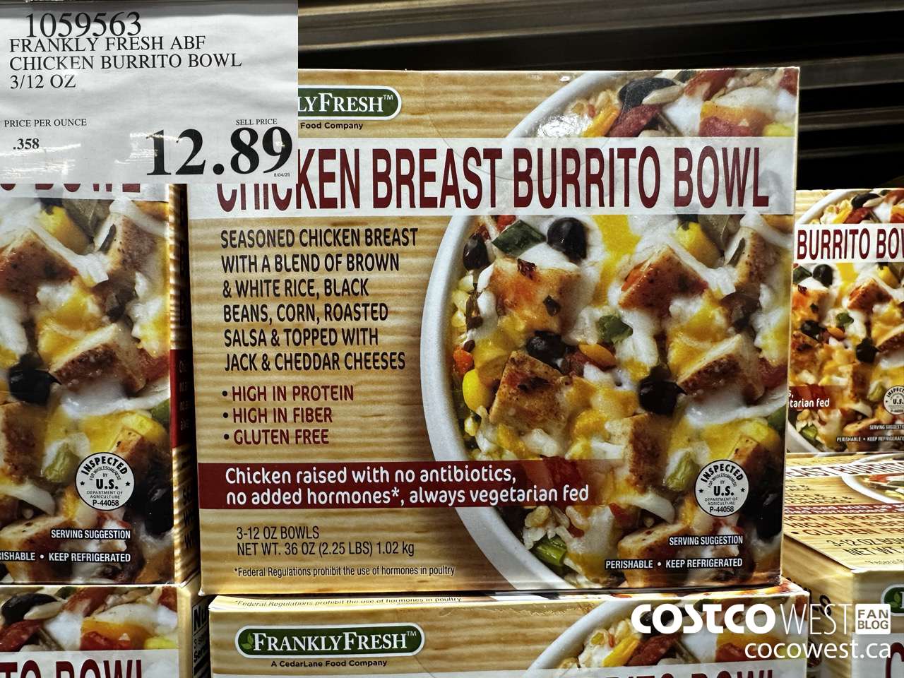 1059563 FRANKLY FRESH ABF CHICKEN BURRITO BOWL 3/12 OZ $12.89