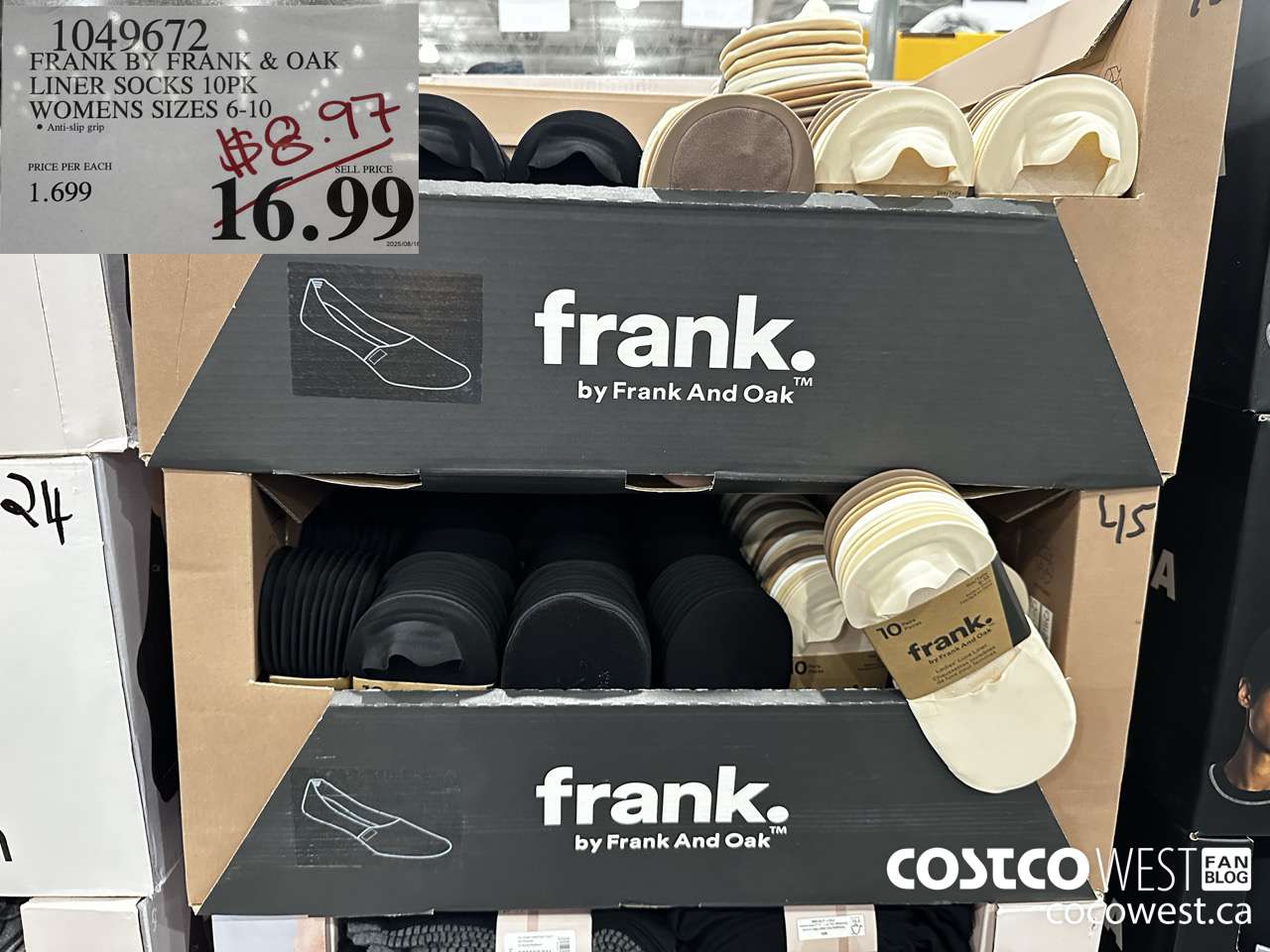 1049672 FRANK BY FRANK & OAK LINER SOCK 10PK WOMENS SIZES 6-10 $8.97