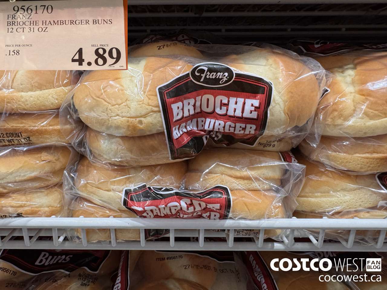 956170 FRANZ BRIOCHE HAMBURGER BUNS 12 CT 31 OZ $4.89