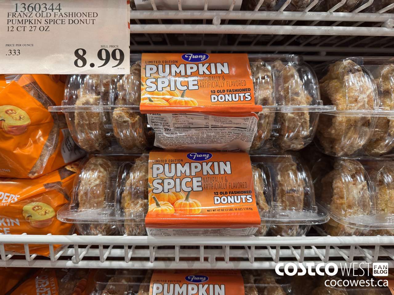 1360344 FRANZ OLD FASHIONED PUMPKIN SPICE DONUT 12 CT 27 OZ $8.99