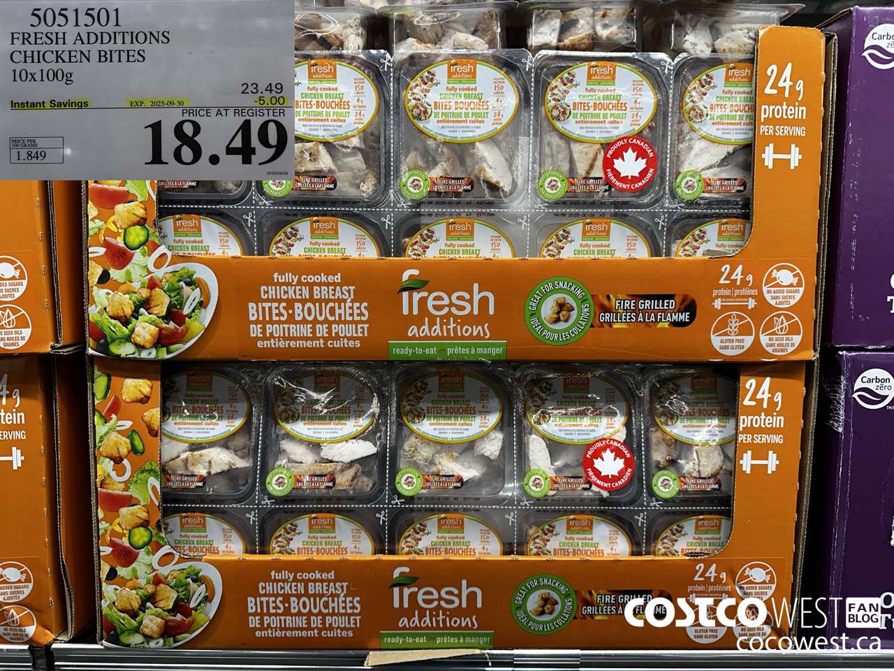 5051501 FRESH ADDITIONS CHICKEN BITES 10X100G ($5.00 INSTANT SAVINGS EXPIRES ON 2025-09-30) $18.49