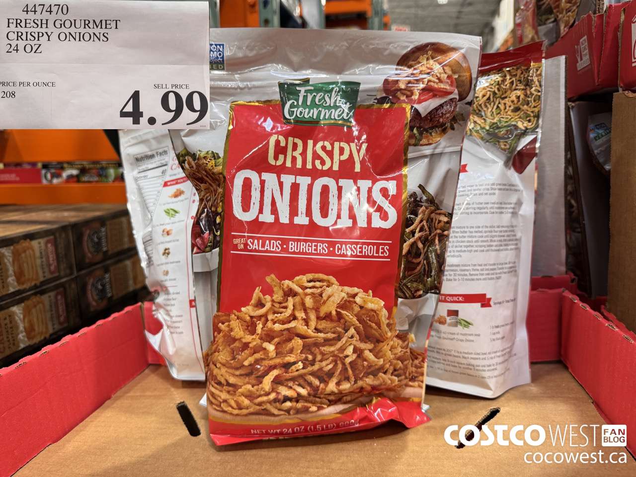 447470 FRESH GOURMET CRISPY ONIONS 24 OZ $4.99