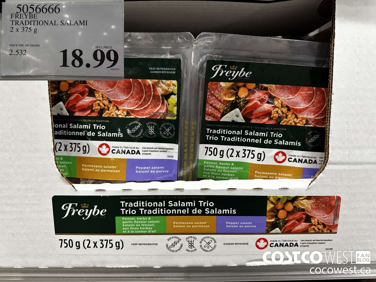 5056666 FREYBE TRADITIONAL SALAMI 2 X 375G $18.99