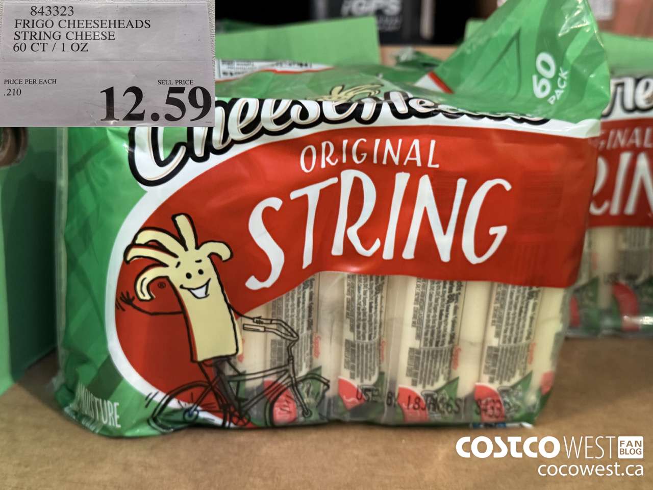843323 FRIGO CHEESEHEADS STRING CHEESE 60/1 OZ $12.59