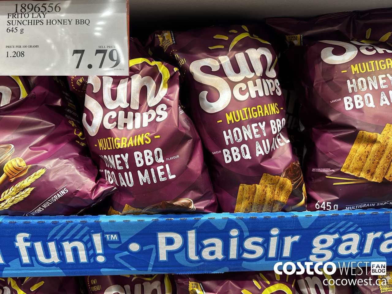 1896556 FRITO LAYS SUNCHIPS HONEY BBQ 645G $7.79