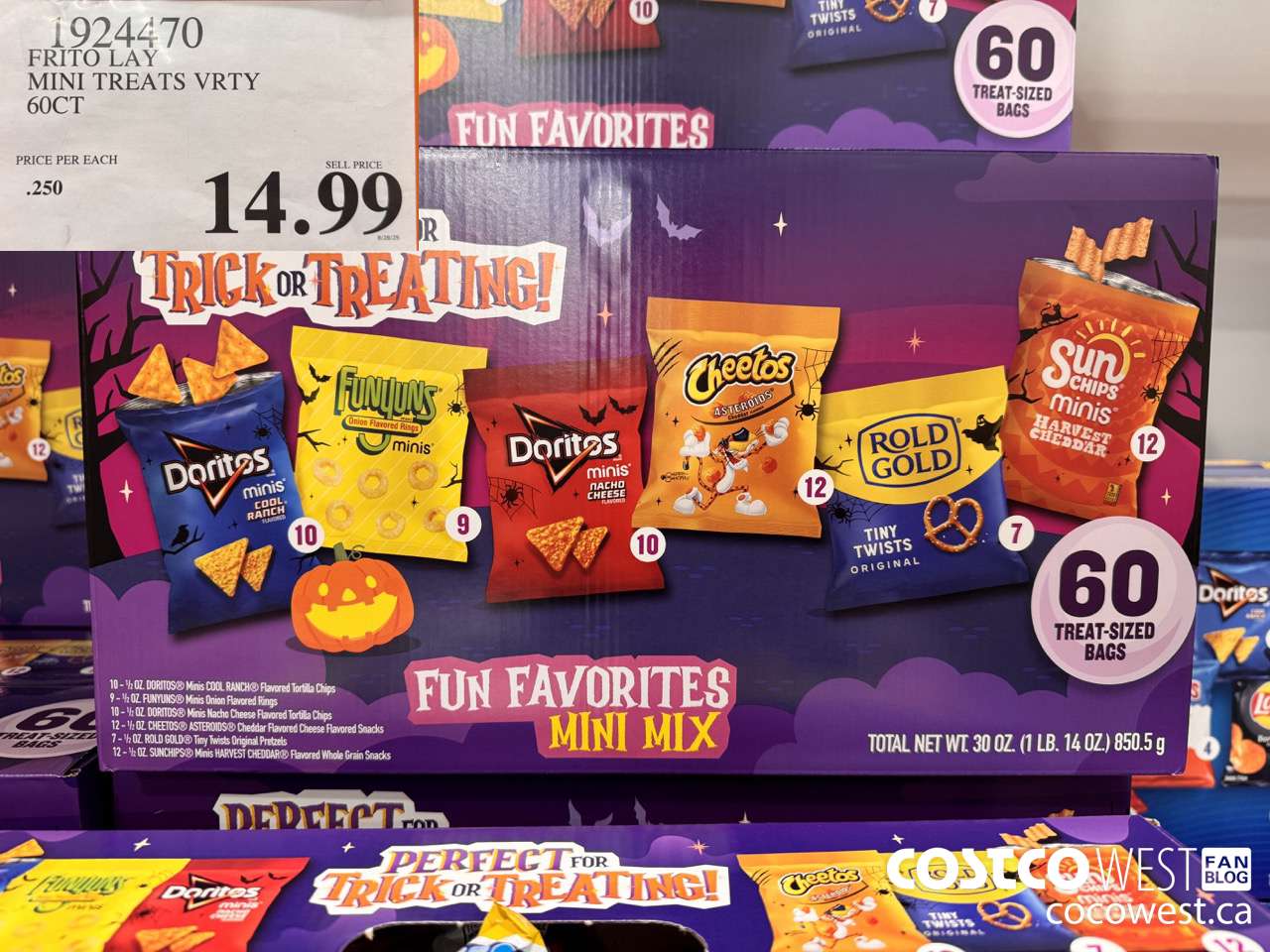 1924470 FRITO LAY MINI TREATS VRTY 60CT $14.99