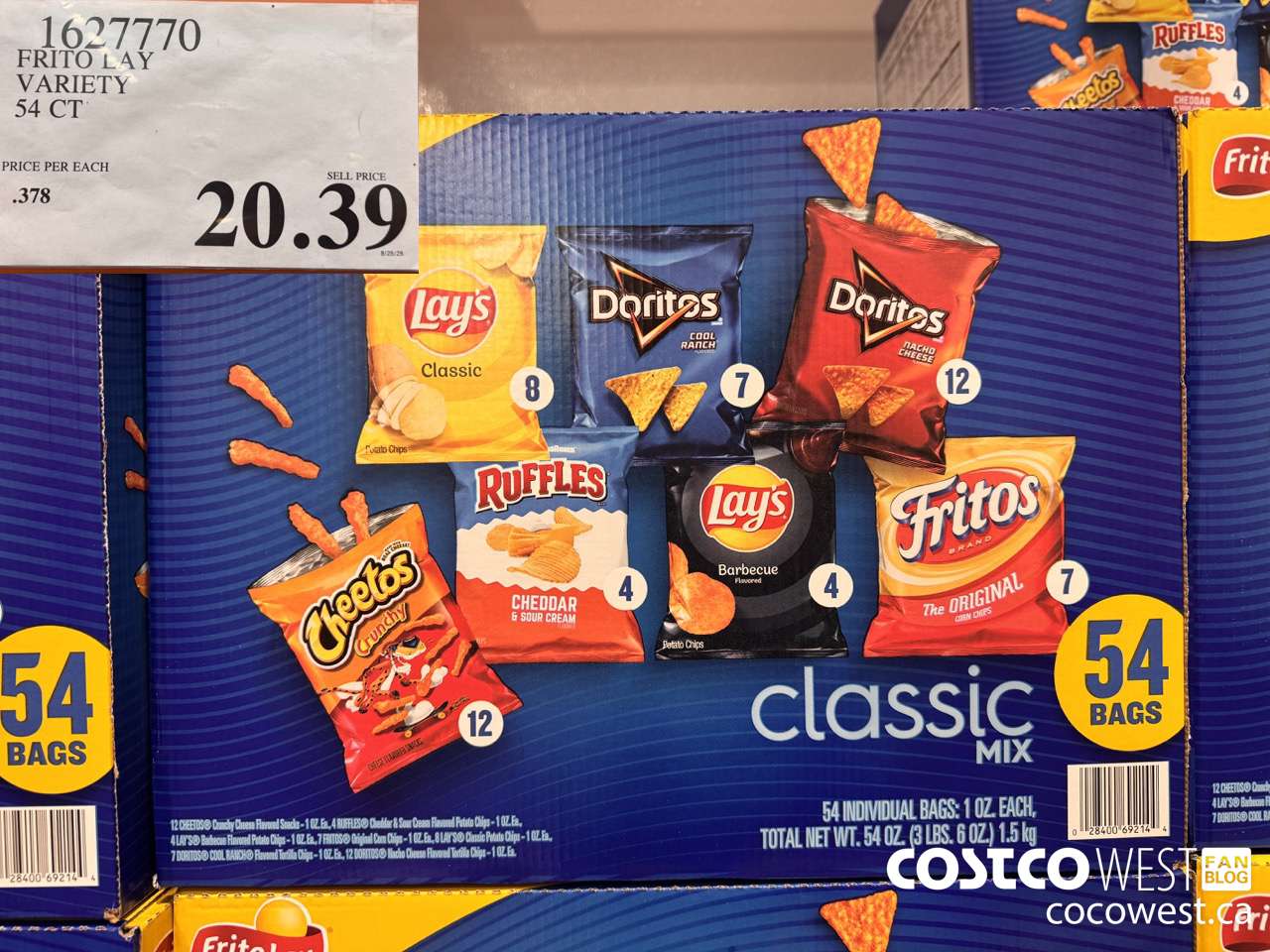 1627770 FRITO LAY VARIETY 54 CT $20.39