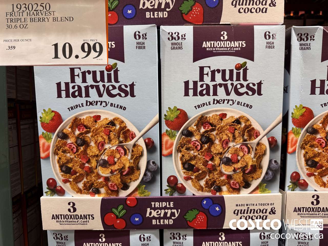 1930250 FRUIT HARVEST TRIPLE BERRY BLEND 30.6 OZ $10.99