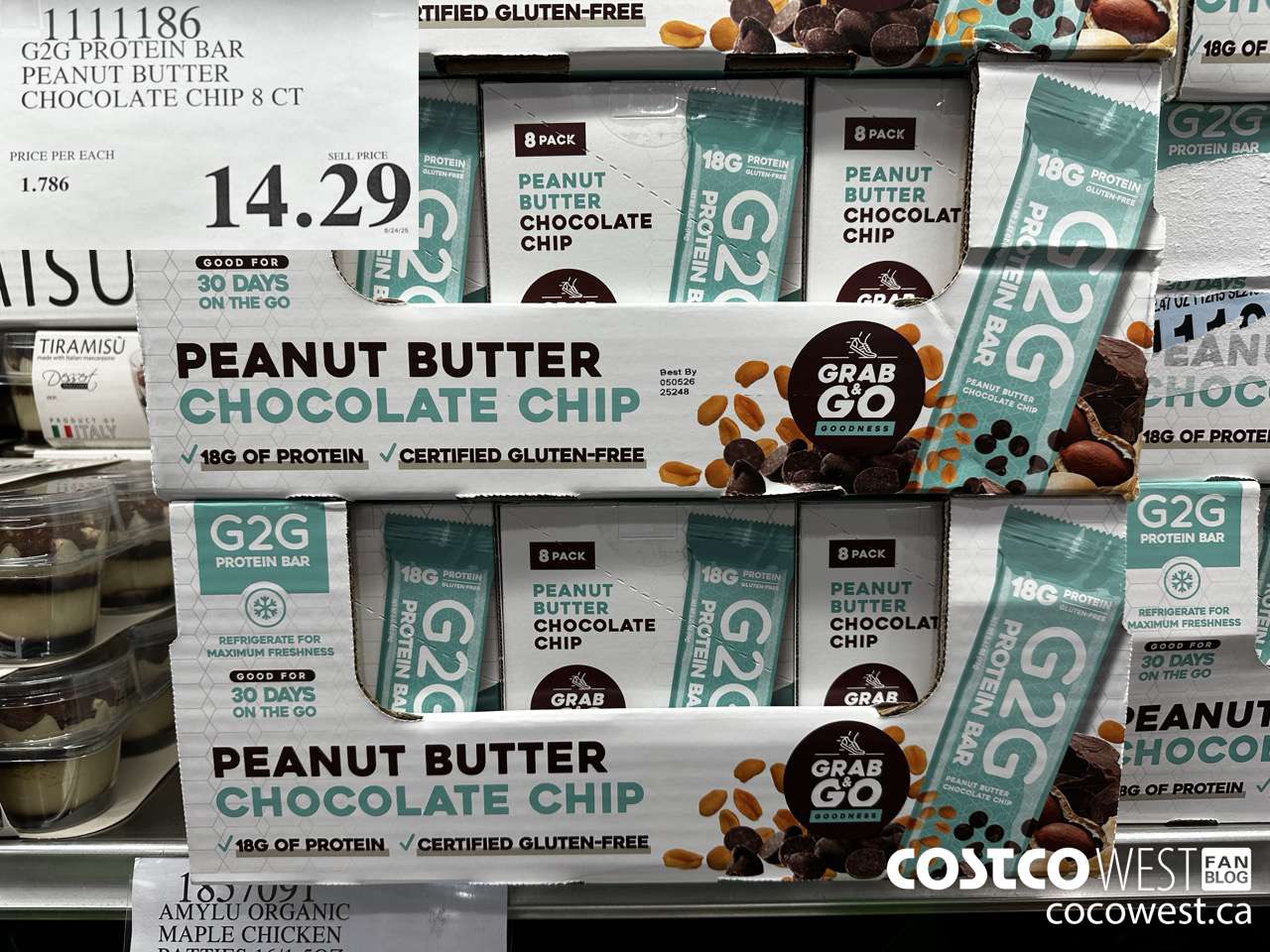 1111186 G2G PROTEIN BAR PEANUT BUTTER CHOCOLATE CHIP 8 CT $14.29
