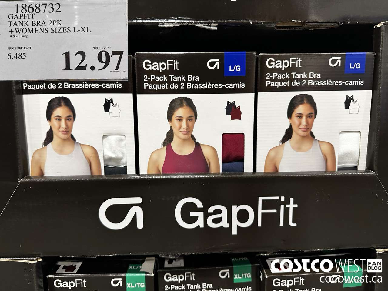 1868732 GAPFIT TANK BRA 2PK WOMENS SIZES L-XL $12.97