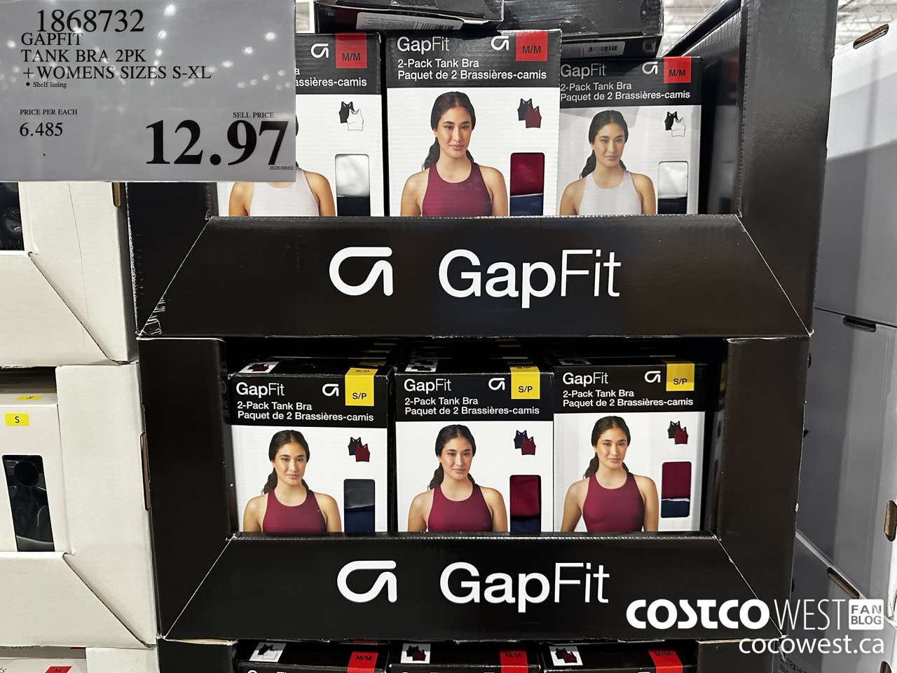 1868732 GAPFIT TANK BRA 2PK WOMENS SIZES S-XL $12.97