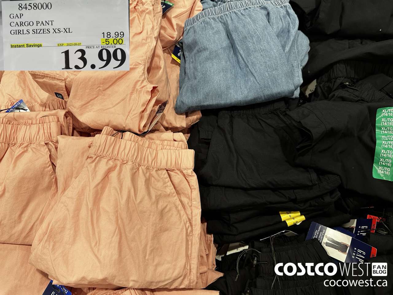 8458000 GAP CARGO PANT GIRLS SIZES XS-XL  ($5.00 INSTANT SAVINGS EXPIRES ON 2025-09-07) $13.99