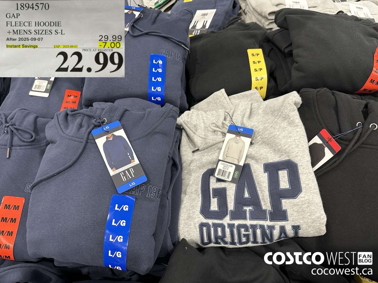 1894570 GAP FLEECE HOODIE MENS SIZES S-L ($7.00 INSTANT SAVINGS EXPIRES ON 2025-09-07) $22.99