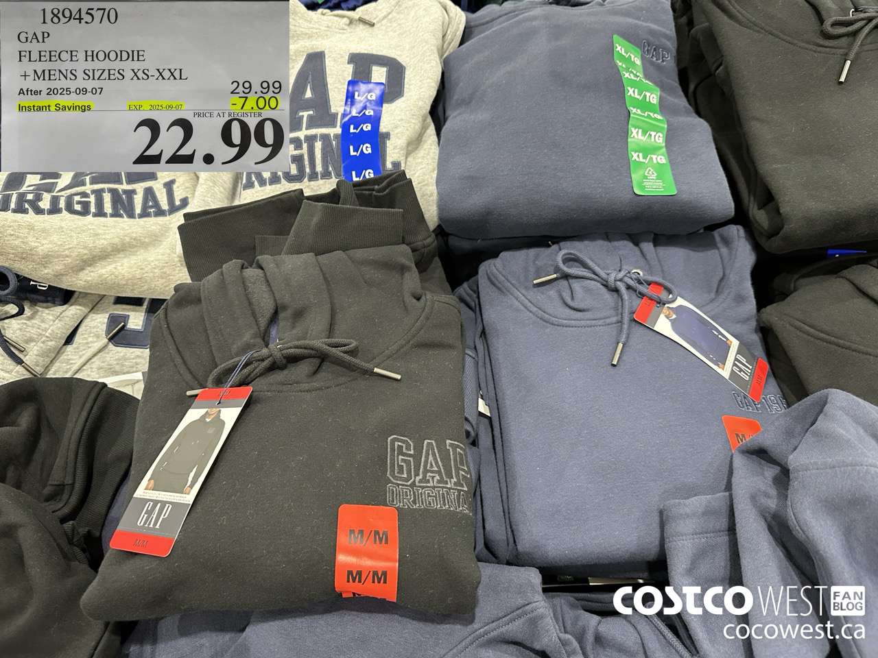 1894570 GAP FLEECE HOODIE MENS SIZES XS-XXL ($7.00 INSTANT SAVINGS EXPIRES ON 2025-09-07) $22.99