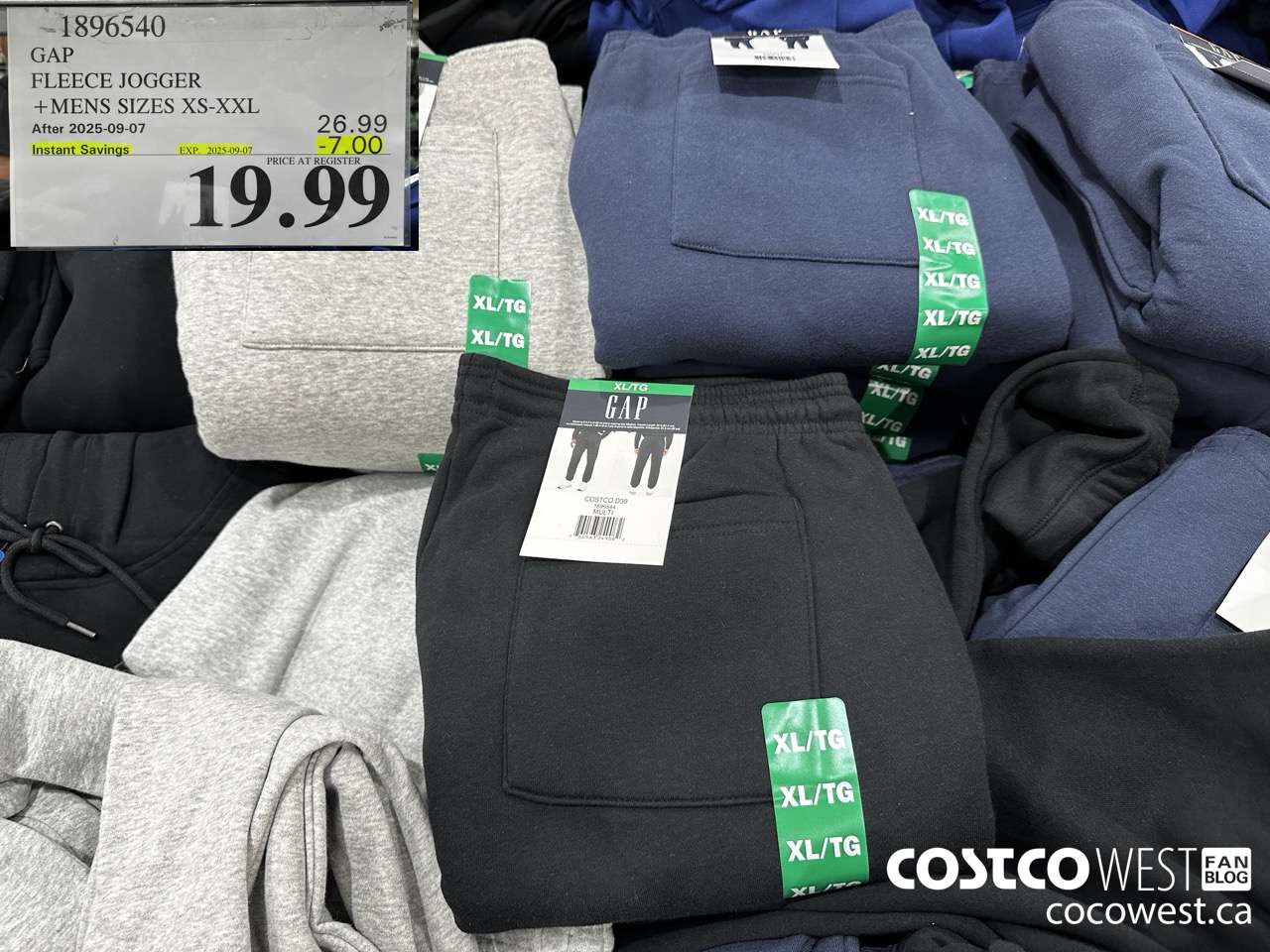 1896540 GAP FLEECE JOGGER MENS SIZES XS-XXL ($7.00 INSTANT SAVINGS EXPIRES ON 2025-09-07) $19.99