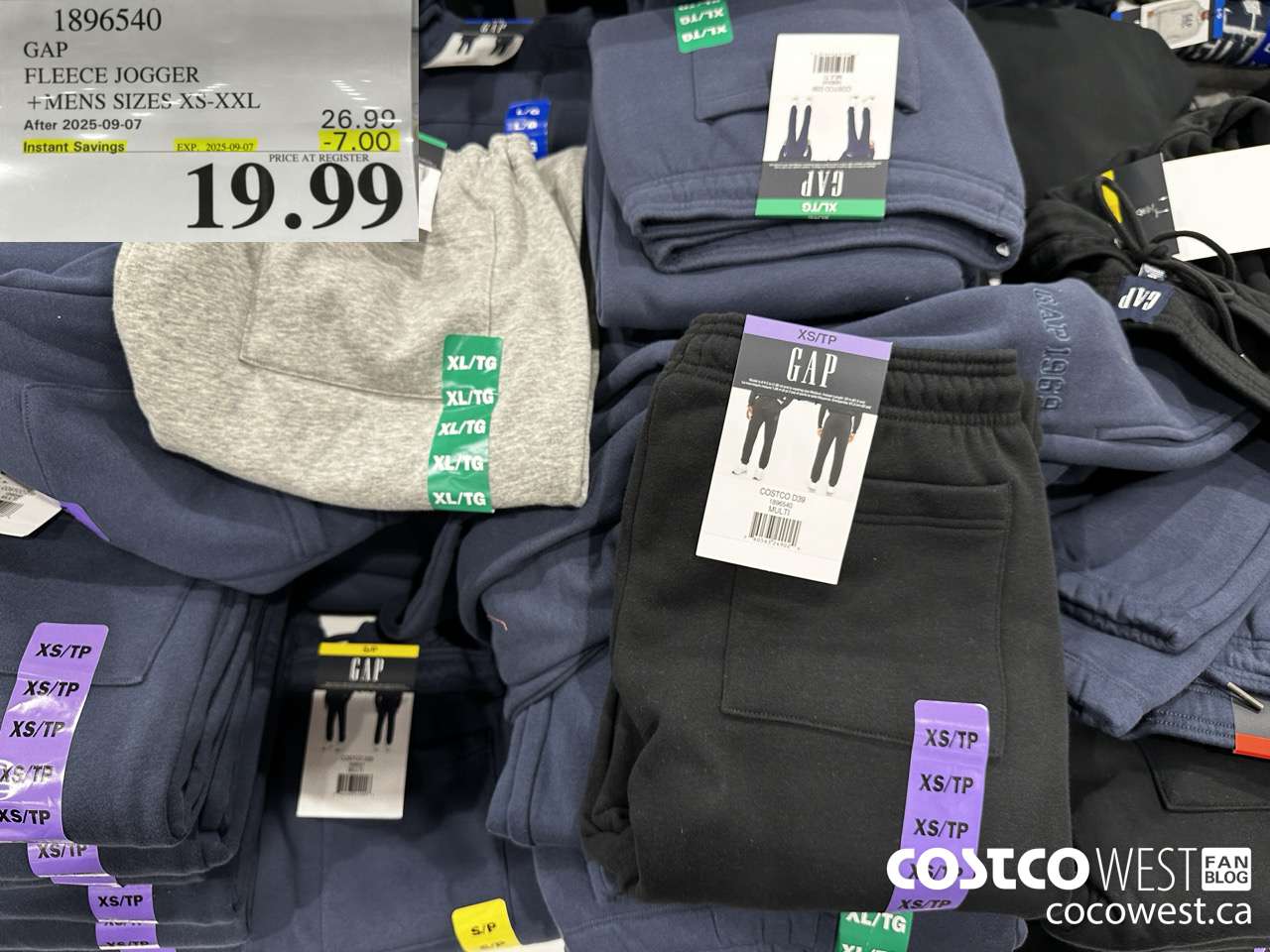 1896540 GAP FLEECE JOGGER MENS SIZES XS-XXL ($7.00 INSTANT SAVINGS EXPIRES ON 2025-09-07) $19.99