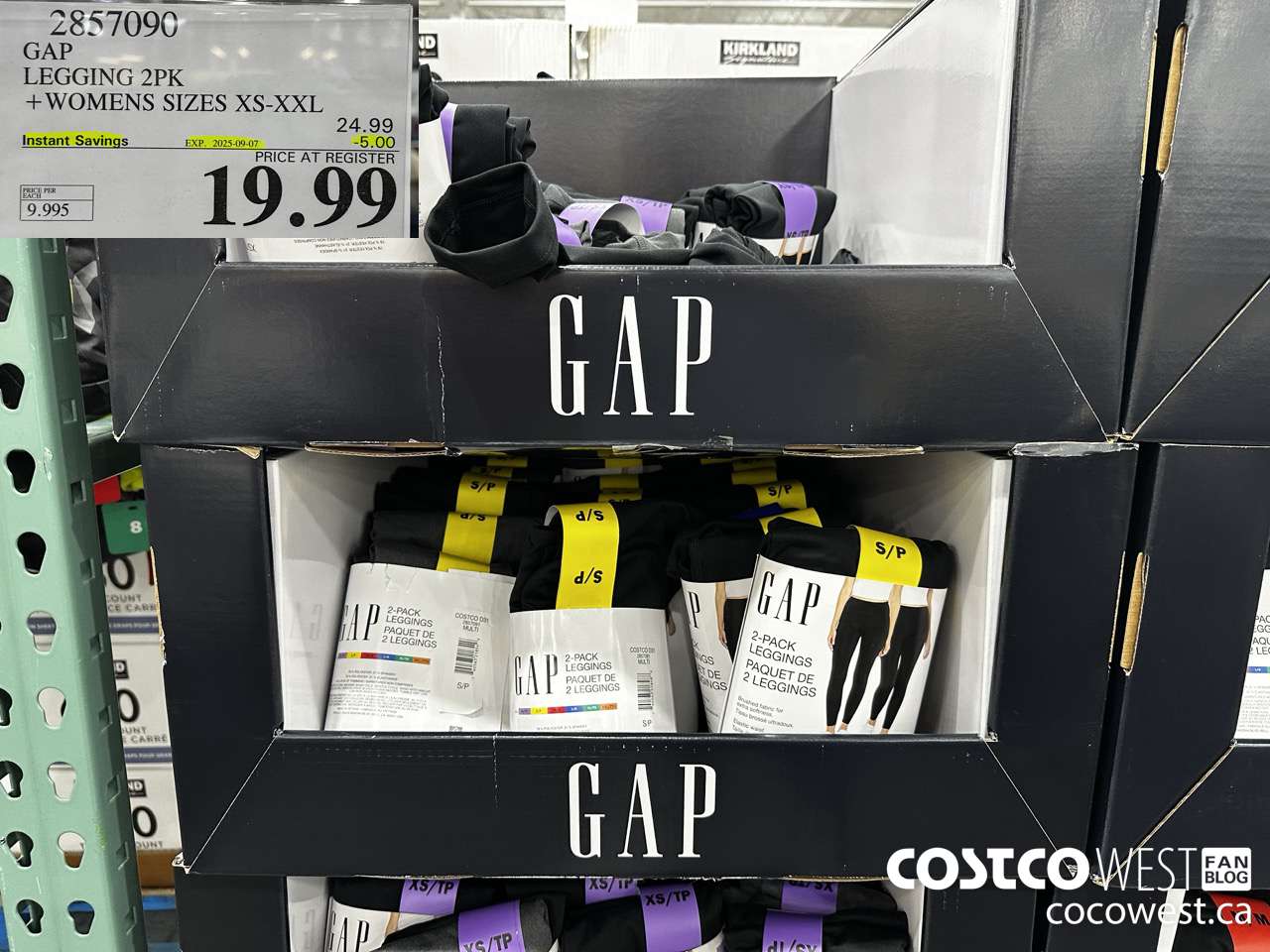 2857090 GAP LEGGINGS 2PK WOMENS SIZES XS-XL ($5.00 INSTANT SAVINGS EXPIRES ON 2025-09-07) $19.99