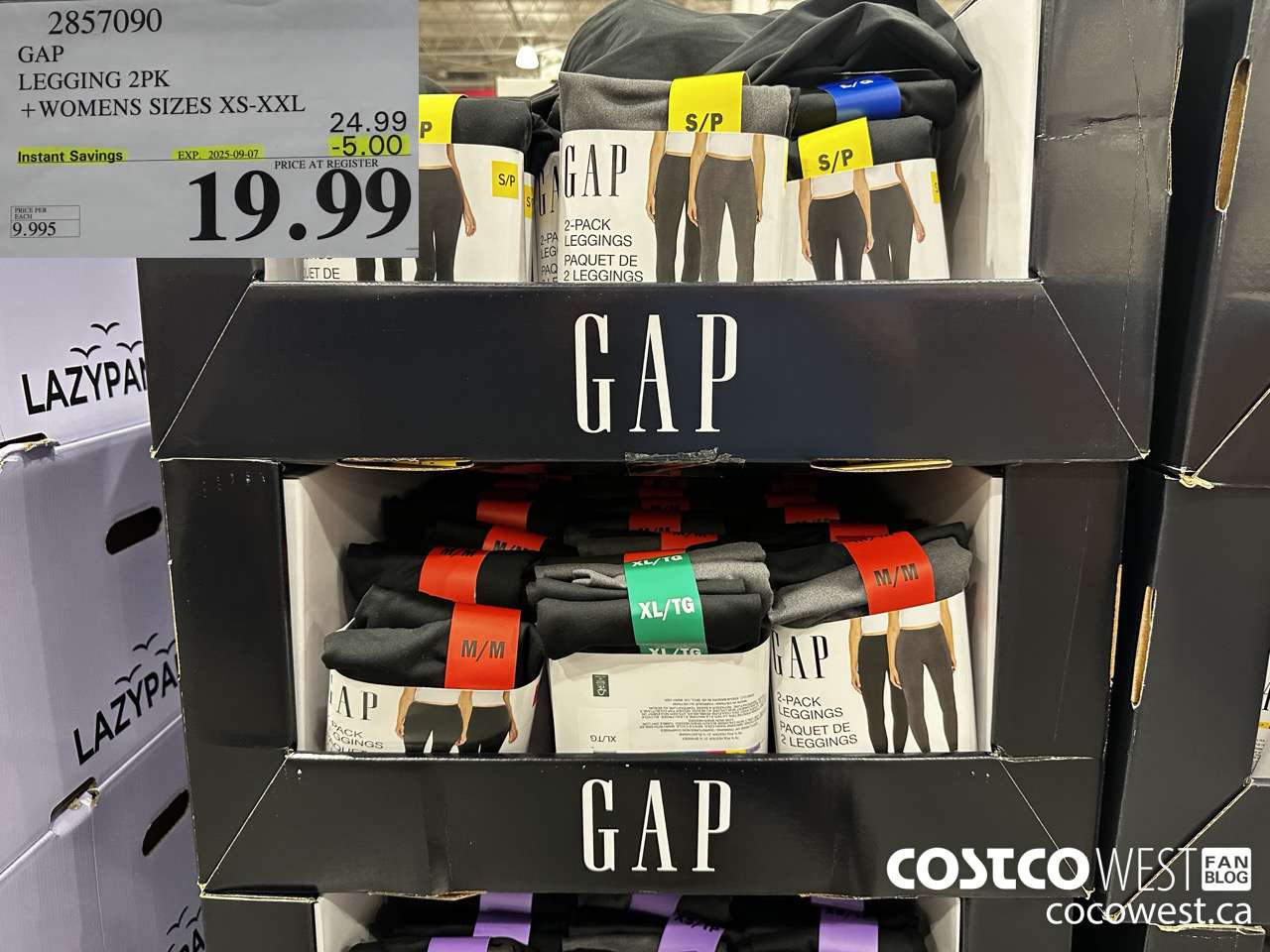 2857090 GAP LEGGINGS 2PK WOMENS SIZES XS-XL ($5.00 INSTANT SAVINGS EXPIRES ON 2025-09-07) $19.99