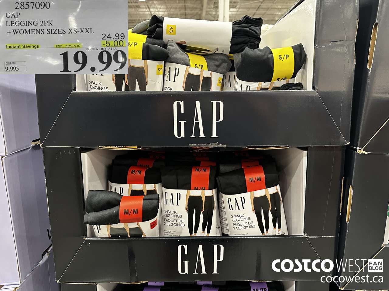 2857090 GAP LEGGINGS 2PK WOMENS SIZES XS-XXL ($5.00 INSTANT SAVINGS EXPIRES ON 2025-09-07) $19.99