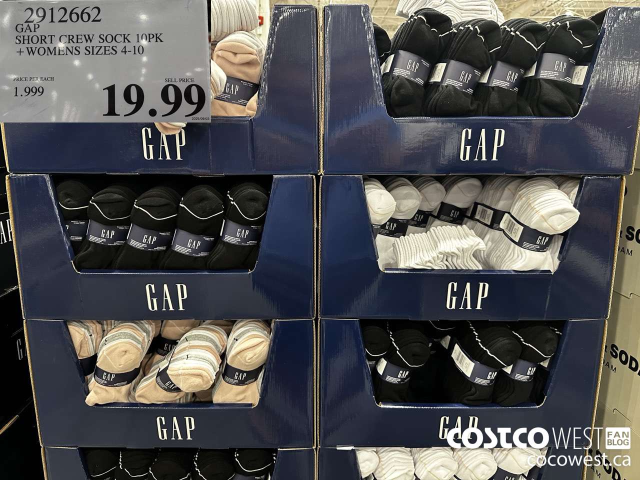 2912662 GAP SHORT CREW SOCK 10PK WOMENS SIZES 4-10 $19.99