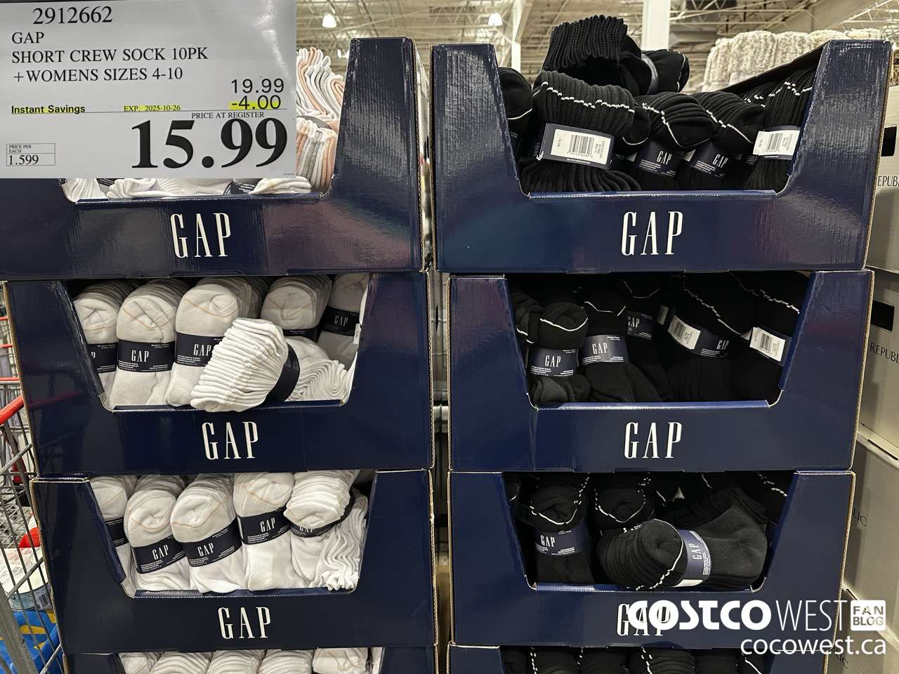 2912662 GAP SHORT CREW SOCK 10PK WOMENS SIZES 4-10 ($4.00 INSTANT SAVINGS EXPIRES ON 2025-10-26) $15.99