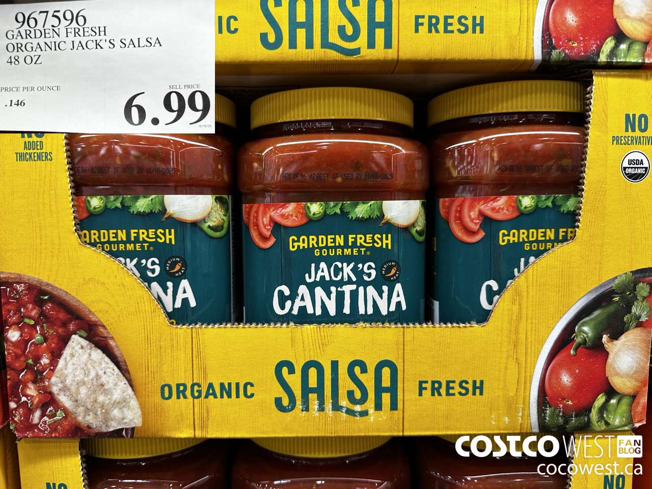 967596 GARDEN FRESH ORGANIC JACK'S SALSA 48 OZ $6.99