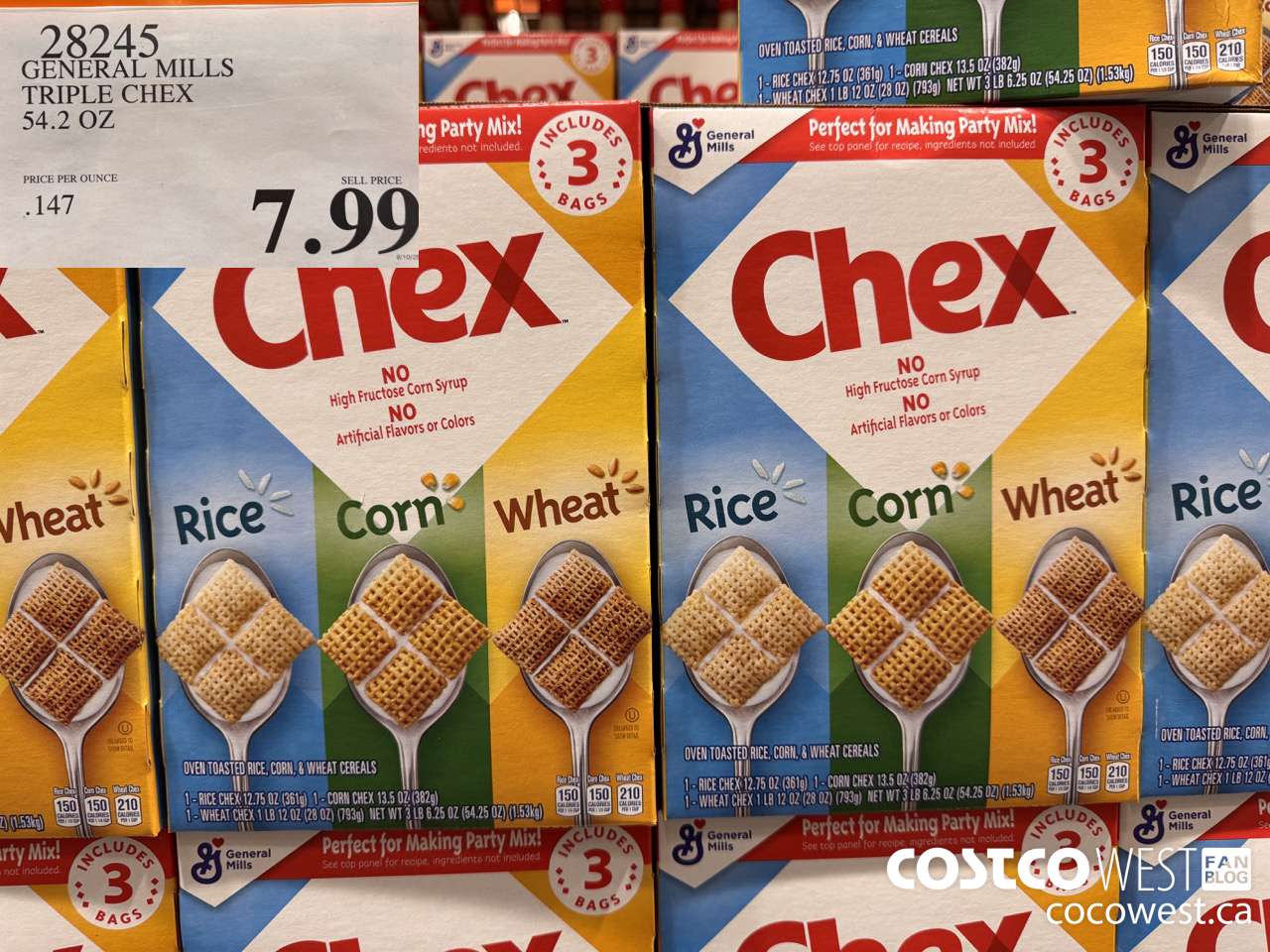28245 GENERAL MILLS TRIPLE CHEX 54.2 OZ $7.99
